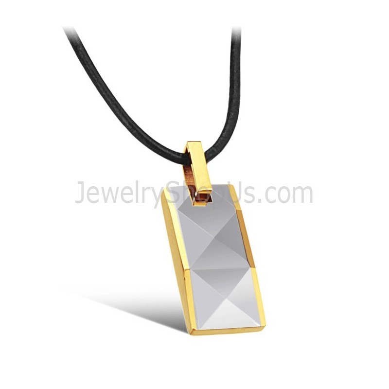 Ciondolo In Argento Tungsteno Con Design Intricato E Sfaccettato Con Placcatura In Oro 18 Carati C630 Ciondolo In Argento Tungsteno Con Design Intricato E Sfaccettato Con Placcatura In Oro 18 Carati C630