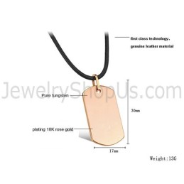Ciondolo Con Tag In Tungsteno Oro Rosa C633