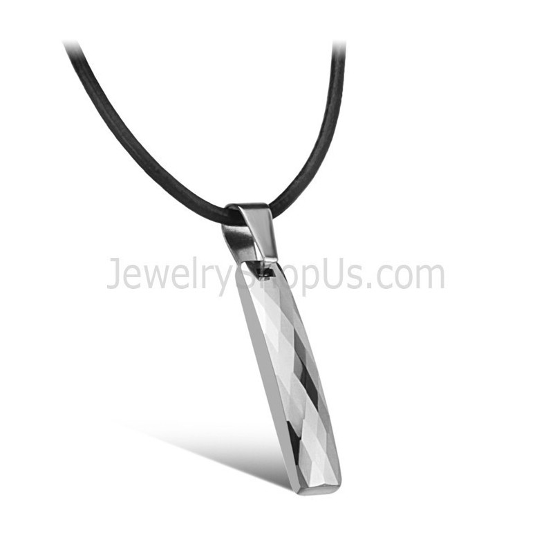 Ciondolo Rettangolare Da Uomo In Tungsteno Lucido C631 Ciondolo Rettangolare Da Uomo In Tungsteno Lucido C631