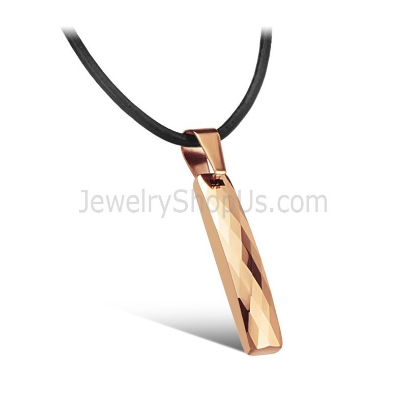 Ciondolo Rettangolare In Tungsteno Oro Rosa Con Design Intricato E Sfaccettato C631 Ciondolo Rettangolare In Tungsteno Oro Rosa Con Design Intricato E Sfaccettato C631