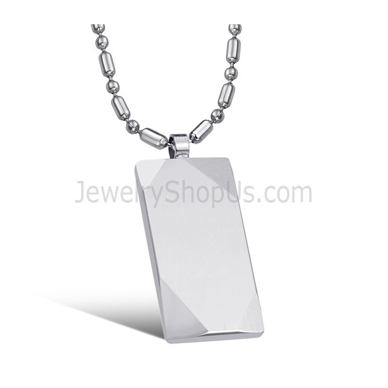 Ciondolo Rettangolare In Argento Tungsteno C638 Ciondolo Rettangolare In Argento Tungsteno C638