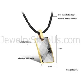 Ciondolo In Tungsteno Con Design Intricato E Sfaccettato Con Placcatura In Oro 18 Carati C632