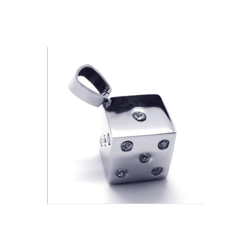 Collana Con Ciondolo In Titanio Puro Con Pietra Preziosa A Forma Di Dado Da Uomo Unico Collana Con Ciondolo In Titanio Puro Con Pietra Preziosa A Forma Di Dado Da Uomo Unico
