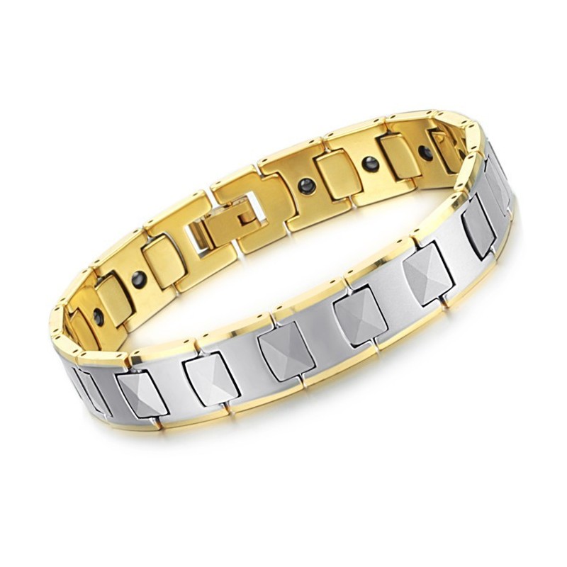 Braccialetto Magnetico Per La Salute In Tungsteno Lucidato Con Energia Plantare In Oro 18 Carati C940 Braccialetto Magnetico Per La Salute In Tungsteno Lucidato Con Energia Plantare In Oro 18 Carati C940