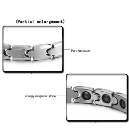 Braccialetto Magnetico Energetico Per La Salute In Tungsteno Lucidato C945
