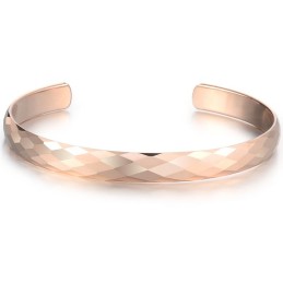 Bracciale In Tungsteno E Oro Rosa Lucido C895