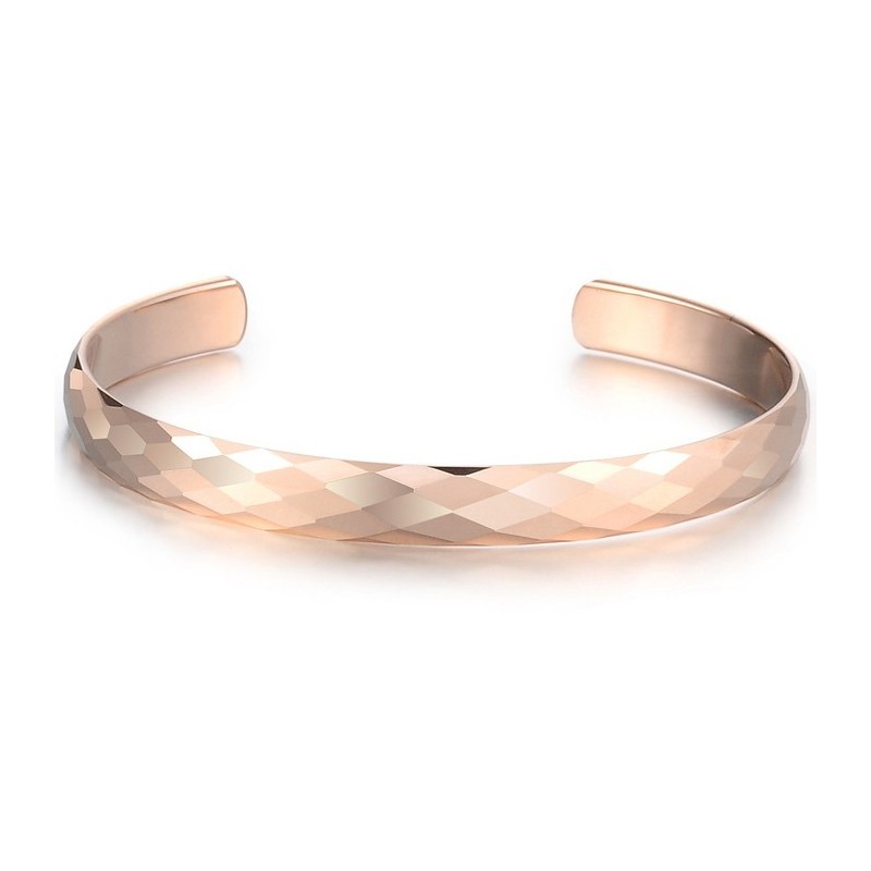 Bracciale In Tungsteno E Oro Rosa Lucido C895 Bracciale In Tungsteno E Oro Rosa Lucido C895