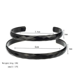 Braccialetti Di Coppia In Tungsteno Nero Lucido C896
