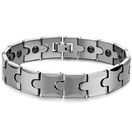 Bracciale Magnetico Energetico Per La Salute Con Maglie In Tungsteno E Grano C440