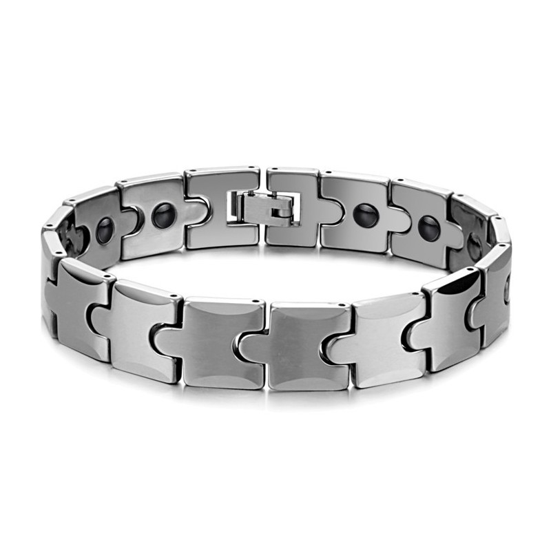 Bracciale Magnetico Energetico Per La Salute Con Maglie In Tungsteno E Grano C440 Bracciale Magnetico Energetico Per La Salute Con Maglie In Tungsteno E Grano C440
