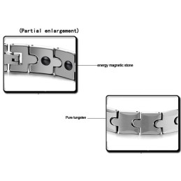 Bracciale Magnetico Energetico Per La Salute Con Maglie In Tungsteno E Grano C440