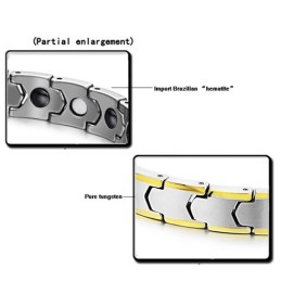 Bracciale A Maglie A Grano In Argento Tungsteno Con Placcatura In Oro 18 Carati C933