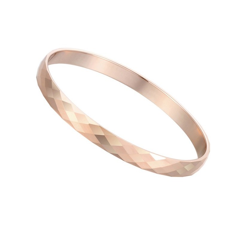 Bracciale In Tungsteno E Oro Rosa Lucido C892 Bracciale In Tungsteno E Oro Rosa Lucido C892