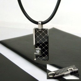 Collana Con Ciondolo In Titanio Puro Con Pietra Preziosa Da Uomo, Regalo Unico