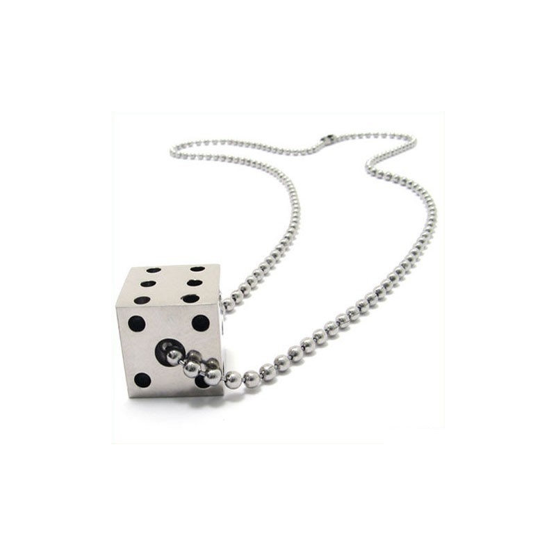 Collana Con Ciondolo In Titanio Puro "Cool Man Solid Dice" Collana Con Ciondolo In Titanio Puro "Cool Man Solid Dice"