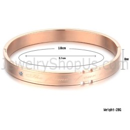 Braccialetti Di Coppia Tatanium In Oro Rosa Con Strass C710