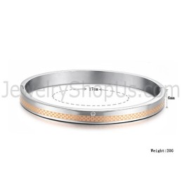 Braccialetti Di Coppia Tatanium In Oro Rosa E Griglia Nera Con Strass C746