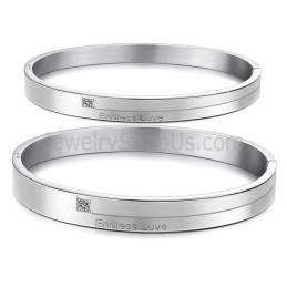 Braccialetti Di Coppia "Endless Love" In Tatanium Con Strass C870