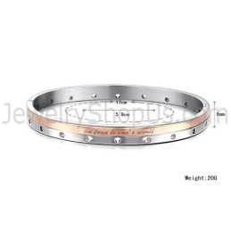 Braccialetti Di Coppia "Be True To One'S World" In Oro Rosa E Nero Tatanium Con Fori Circolari C868