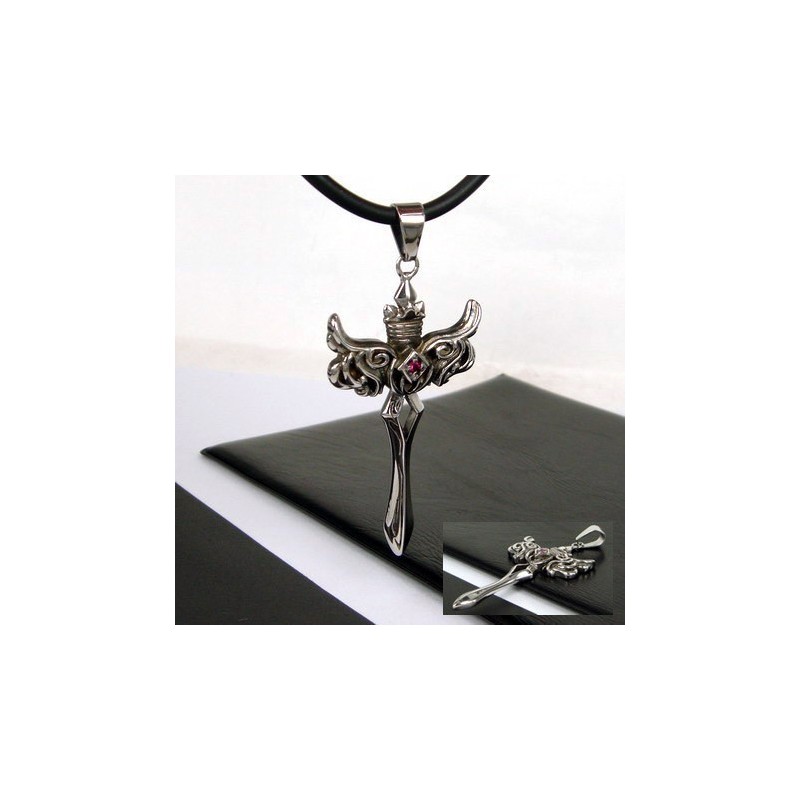 Collana Con Ciondolo A Forma Di Croce Con Ali D'Angelo In Acciaio Al Titanio Da Uomo Collana Con Ciondolo A Forma Di Croce Con Ali D'Angelo In Acciaio Al Titanio Da Uomo