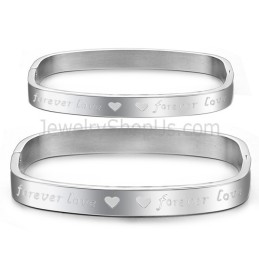 Braccialetti Di Coppia "Foreverlove" In Tatanium Square C865
