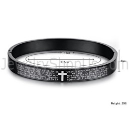 Braccialetti Di Coppia Tatanium Con Croce Nera E Croce Bianca C848