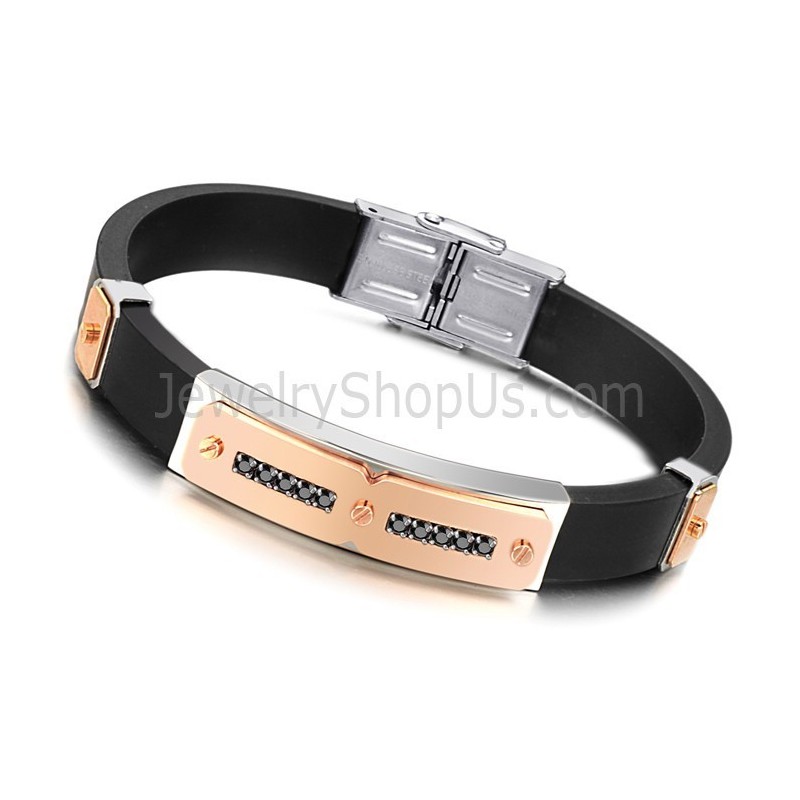 Bracciale Magnetico Per La Salute In Titanio Con Silicone Da Uomo C703 Bracciale Magnetico Per La Salute In Titanio Con Silicone Da Uomo C703