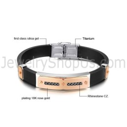 Bracciale Magnetico Per La Salute In Titanio Con Silicone Da Uomo C703