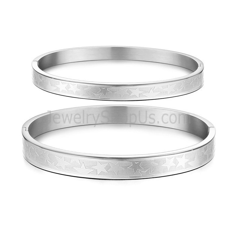 Braccialetti Di Coppia Tatanium Con Stelle C863 Braccialetti Di Coppia Tatanium Con Stelle C863