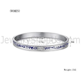 Braccialetti Di Coppia Tatanium Con Fiori Blu C858