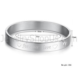 Braccialetti Di Coppia "Forever Love" Tatanium Sweetheart Con Strass C847