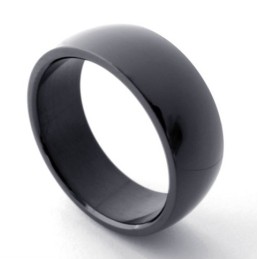 Anello In Titanio Nero Lucido