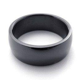 Anello In Titanio Nero Lucido