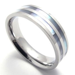 Anello In Titanio Lucido A Due Anelli