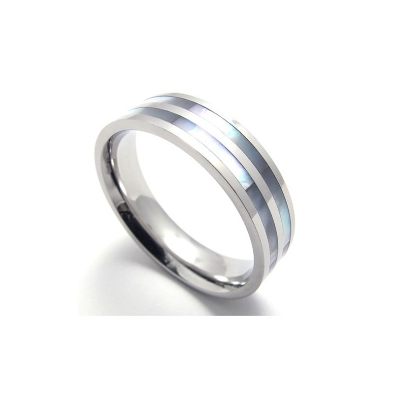 Anello In Titanio Lucido A Due Anelli Anello In Titanio Lucido A Due Anelli