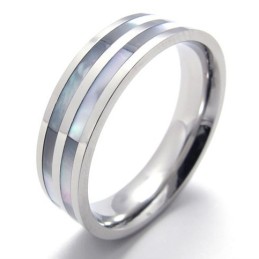 Anello In Titanio Lucido A Due Anelli