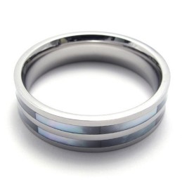 Anello In Titanio Lucido A Due Anelli