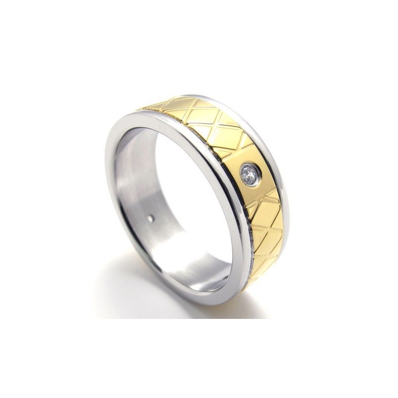 Anello In Titanio Con Diamanti In Oro Anello In Titanio Con Diamanti In Oro