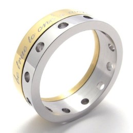 Anello In Titanio Mezzo Oro
