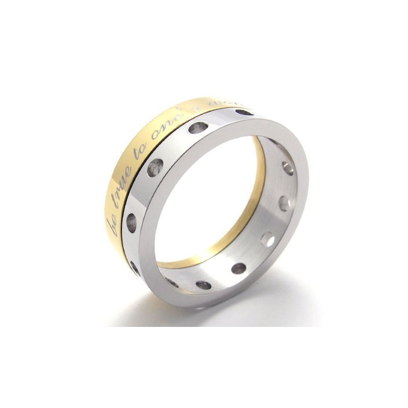 Anello In Titanio Mezzo Oro Anello In Titanio Mezzo Oro