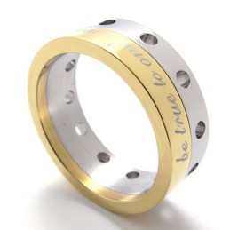 Anello In Titanio Mezzo Oro