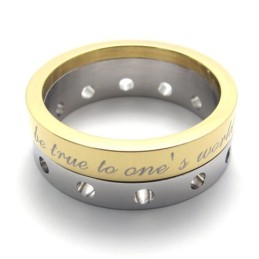 Anello In Titanio Mezzo Oro