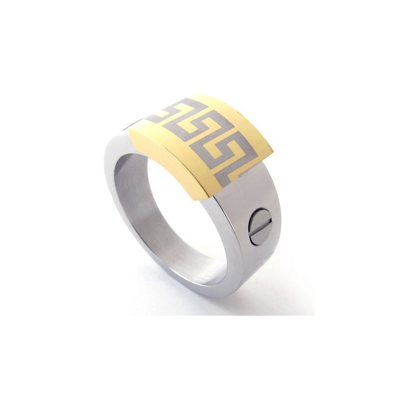 Anello In Titanio Con Accenti Dorati Anello In Titanio Con Accenti Dorati