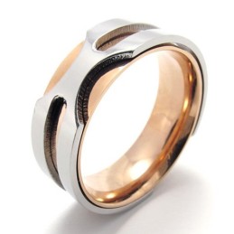 Anello In Titanio Oro Rosa