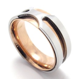Anello In Titanio Oro Rosa