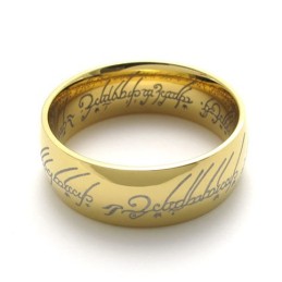 Anello In Titanio Con Il Signore Degli Anelli In Oro