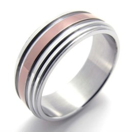Anello In Titanio Oro Rosa