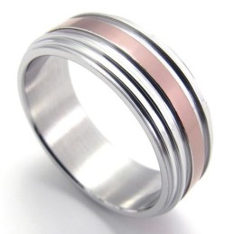 Anello In Titanio Oro Rosa