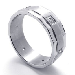 Anello In Titanio Con Diamanti