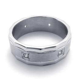 Anello In Titanio Con Diamanti